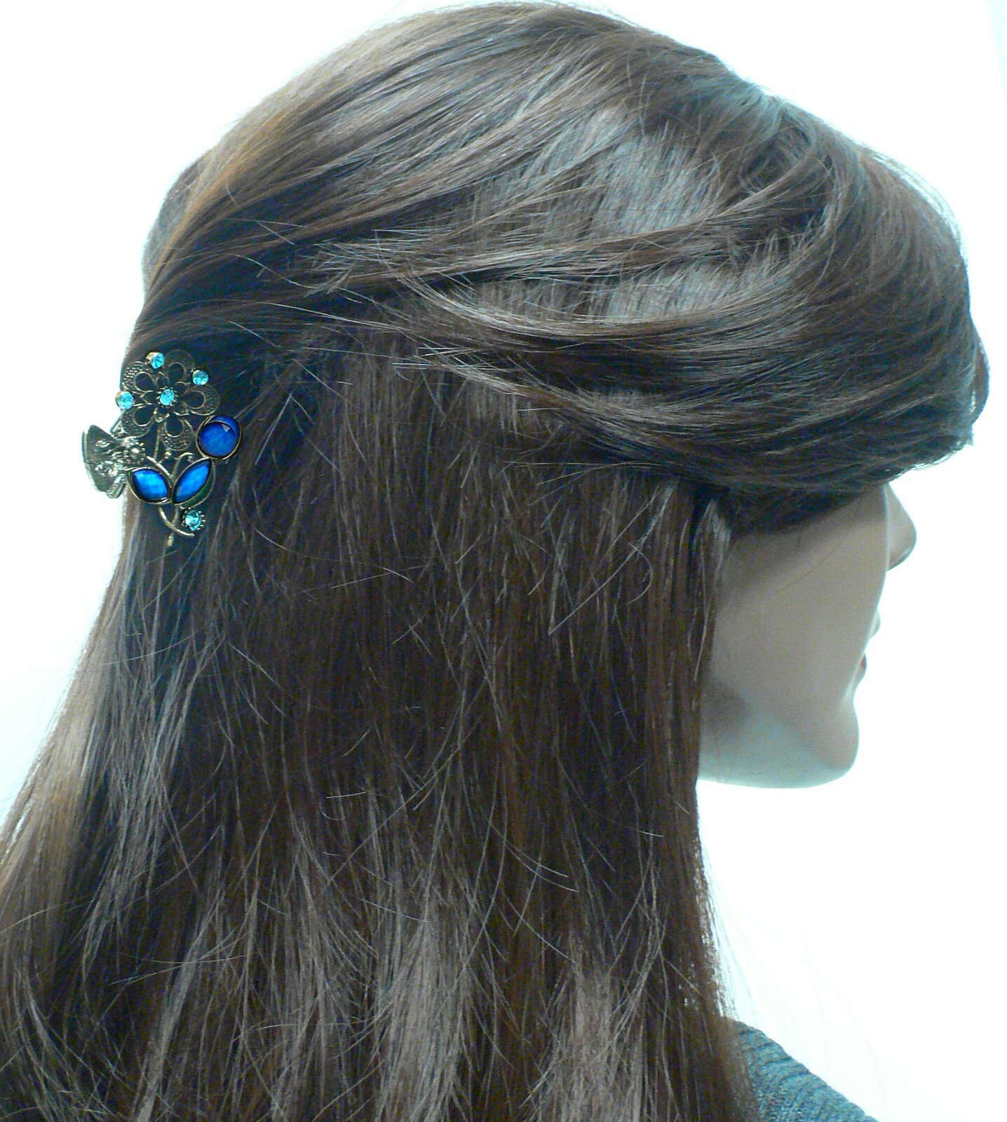 Set of 6 Small Metal Hair Claws in 3 Unique Color Groupings Sparkly U1515-6