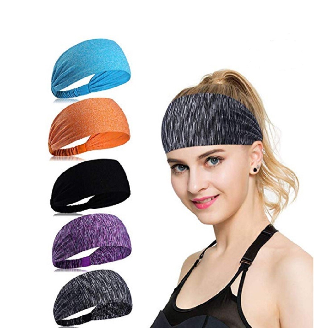 2 Pcs Unisex Sweatband Headband Set for Yoga, Gym, Running – Stretch Sports Band