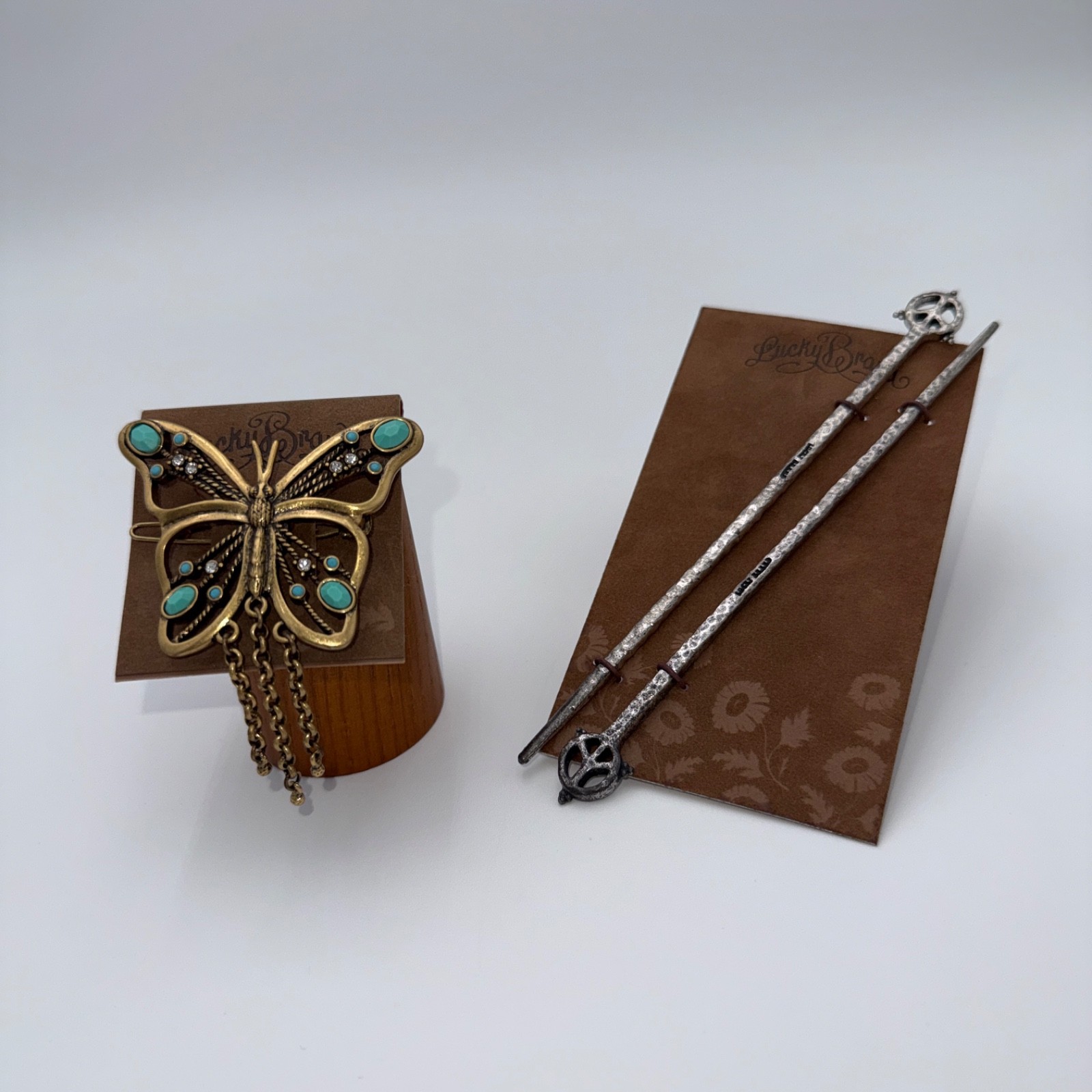 Lucky Brand 2-Pc Hair Accessory Set Butterfly Hair Pin & Metal Hair Stick