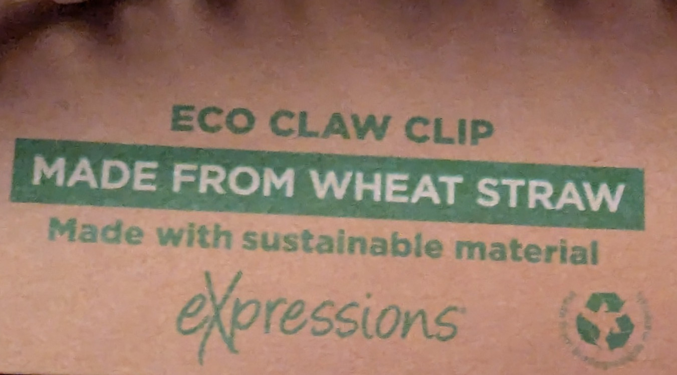 Eco Friendly Wheat Straw Hair Claw Clips Set of 3