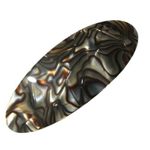 French Amie Fine Oval Medium Celluloid Handmade Automatic Hair Clip Barrette