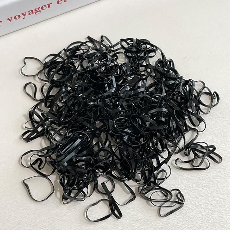 Black Elastic Hair Bands with a box Soft Elastic Bands for Kid Hair Braids