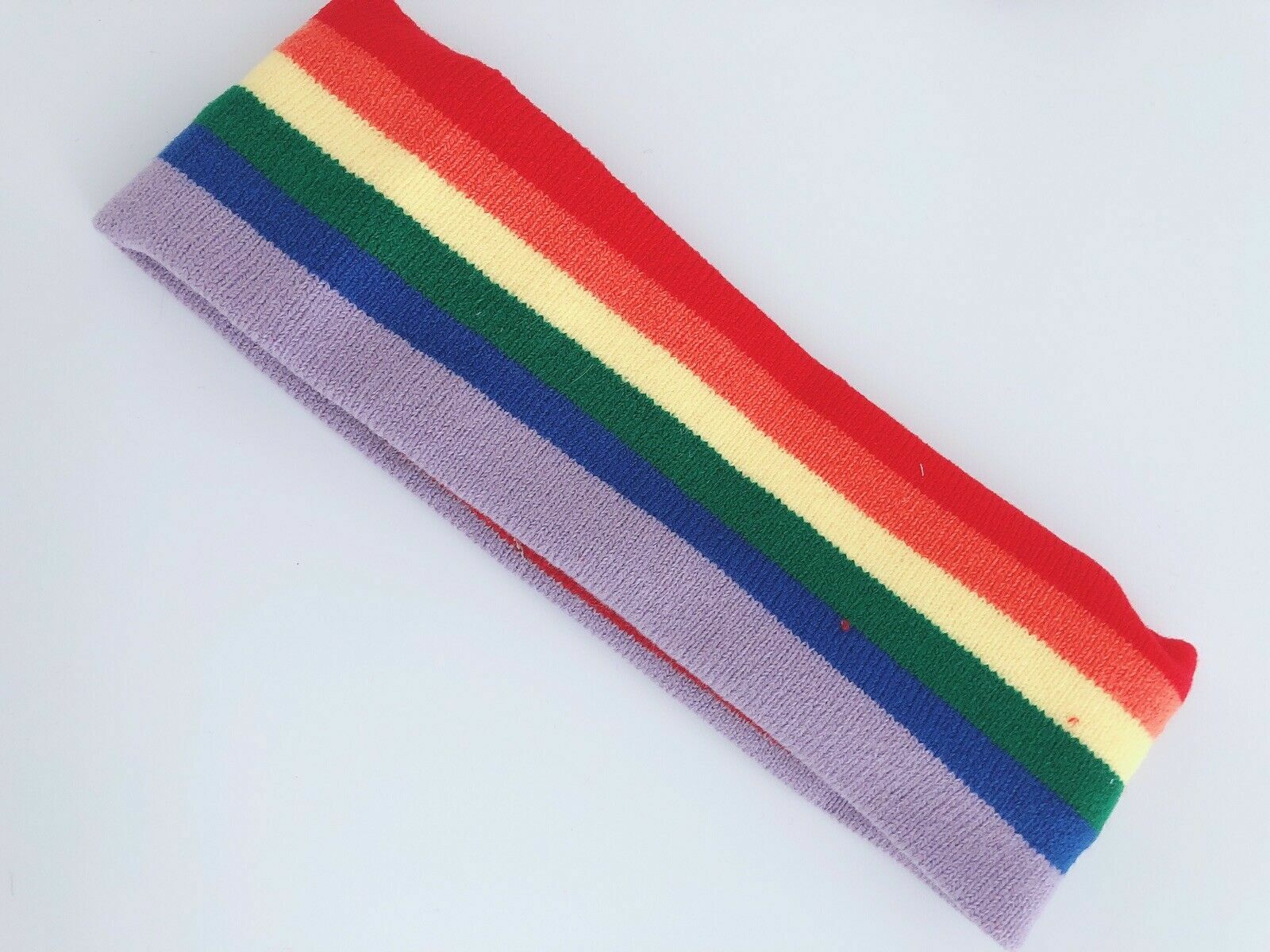 Women Girl Rainbow Striped Colorful Knit Yoga Jogging Hairband Headband Wrap