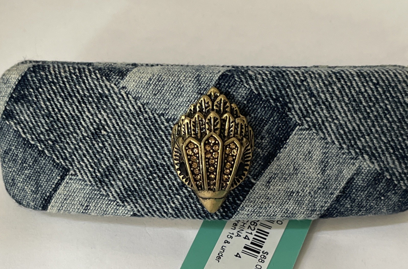 Kurt Geiger Eagle Kingston Denim Hair Barrette Rare Discontinued