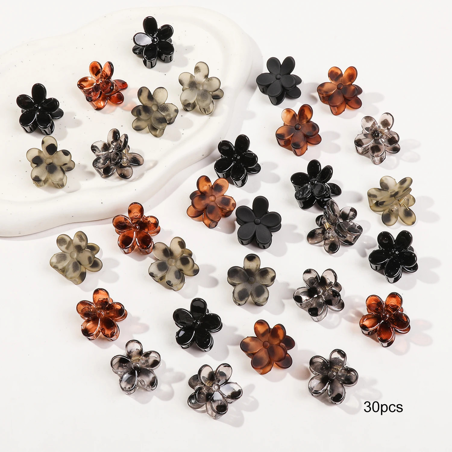 12/24/30Pcs Mini Flower Hair Claw Clips Pack for Women Girl Cute Hair Accessorie