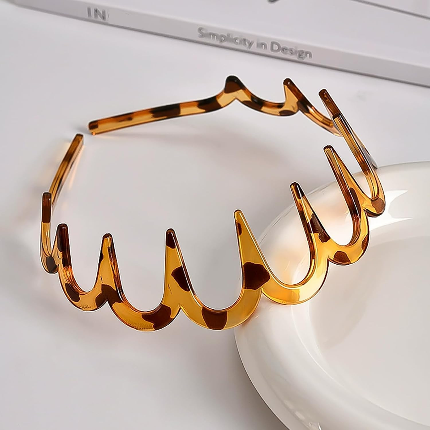 6 PCS Zig Zag Headbands Plastic Wavy Hair Head Band Comb with Teeth Hoop Accesso