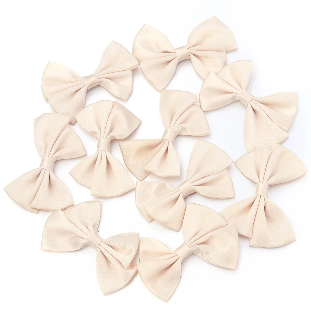 10/30pcs 4X6cm Fresh Pink Ribbon Bows Multicolor Satin Ribbon Bow Flower Craft D