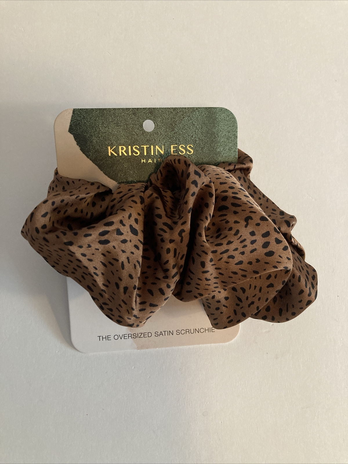 Kristin Ess Hair Oversized Satin Scrunchie Cheetah Brand New