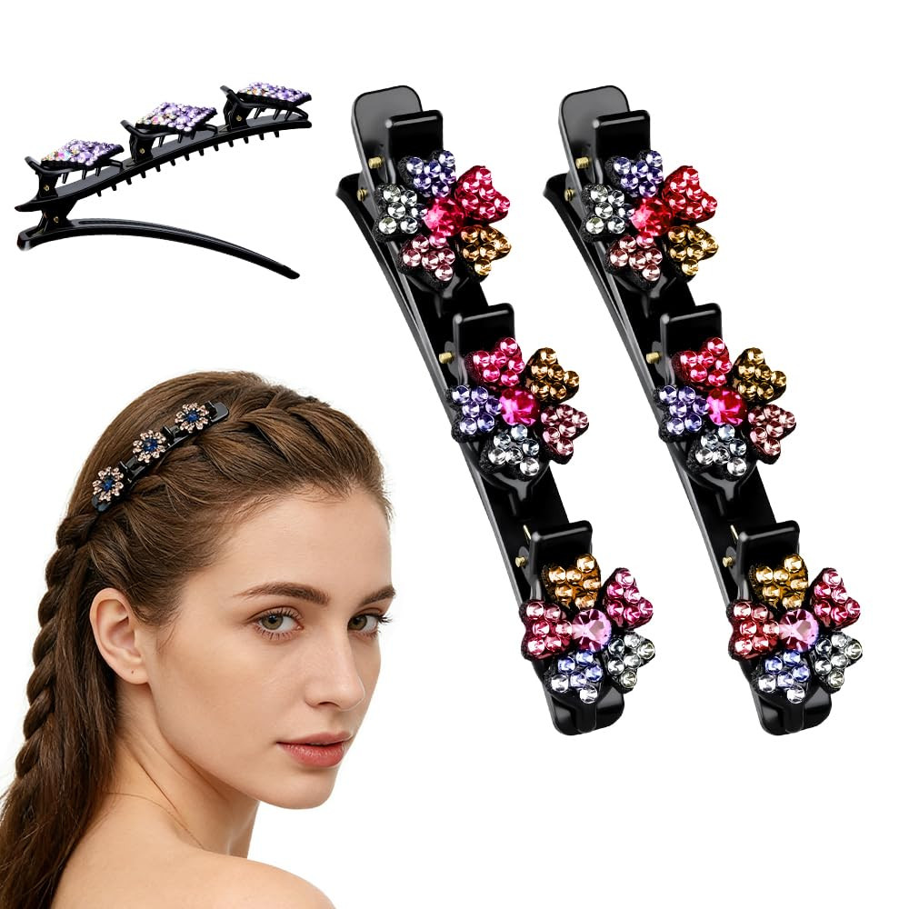 Sparkling Crystal Stone Braided Hair Clips, 2026 New Rhinestone Hair Clips …
