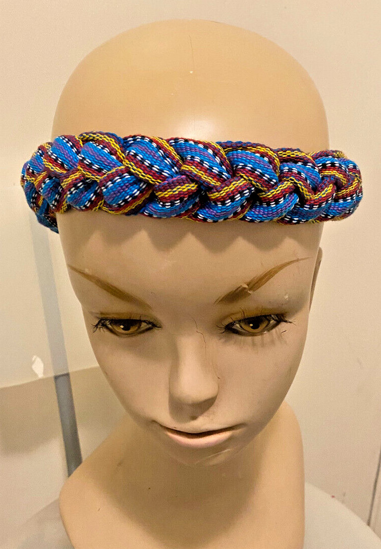 Braided strap headband Guatemalan cotton Colorful Tribal Elastic Women Child BS