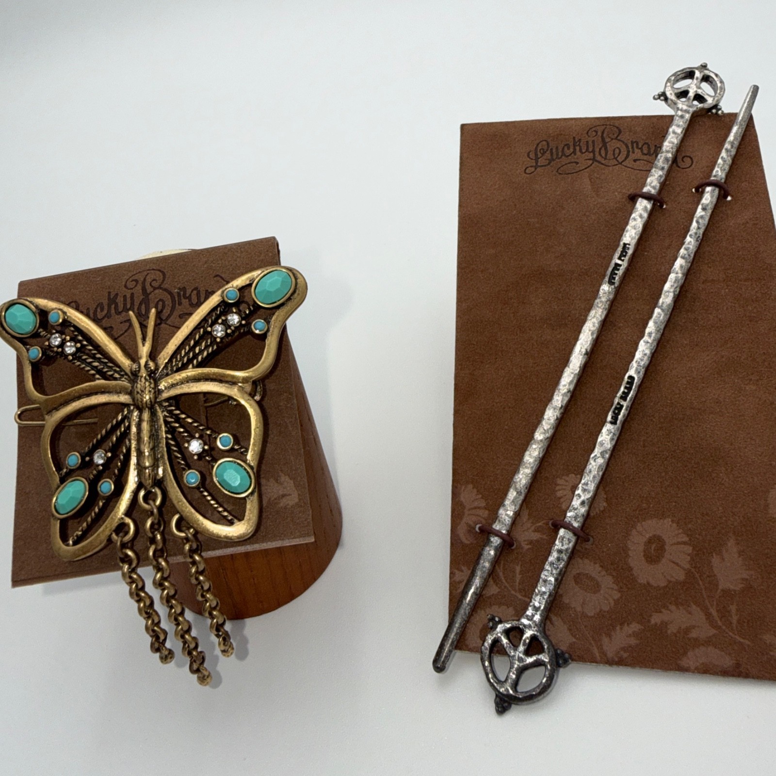Lucky Brand 2-Pc Hair Accessory Set Butterfly Hair Pin & Metal Hair Stick
