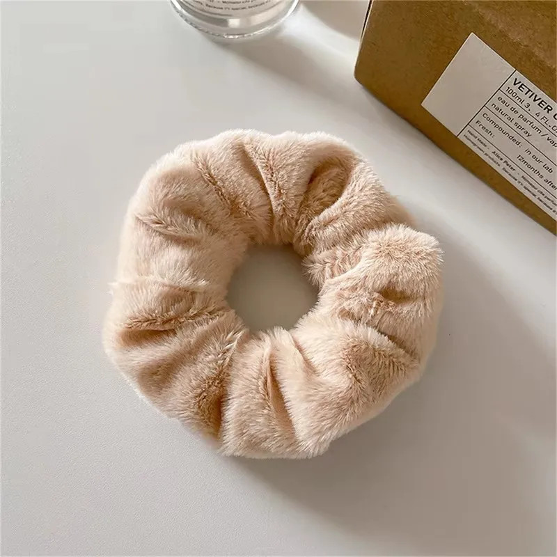 1/3pcs Winter Warm Soft Hair Scrunchies For Women Girl Fluffy Plush Elastic Ha