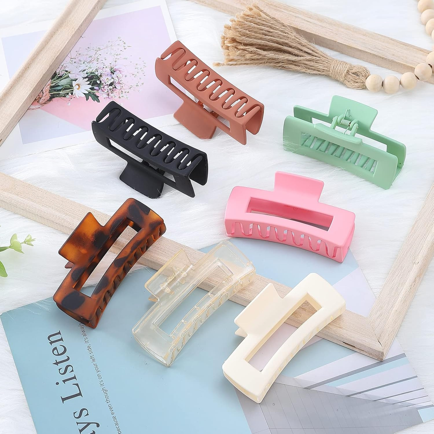 15 Pack Hair Claw Clips Big 4.1 Inch Rectangular for Women and Girls Non-slip…