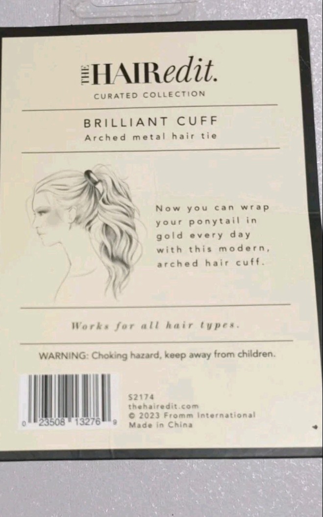 The Hair Edit Brilliant Cuff Metal Hair Tie Arched Gold