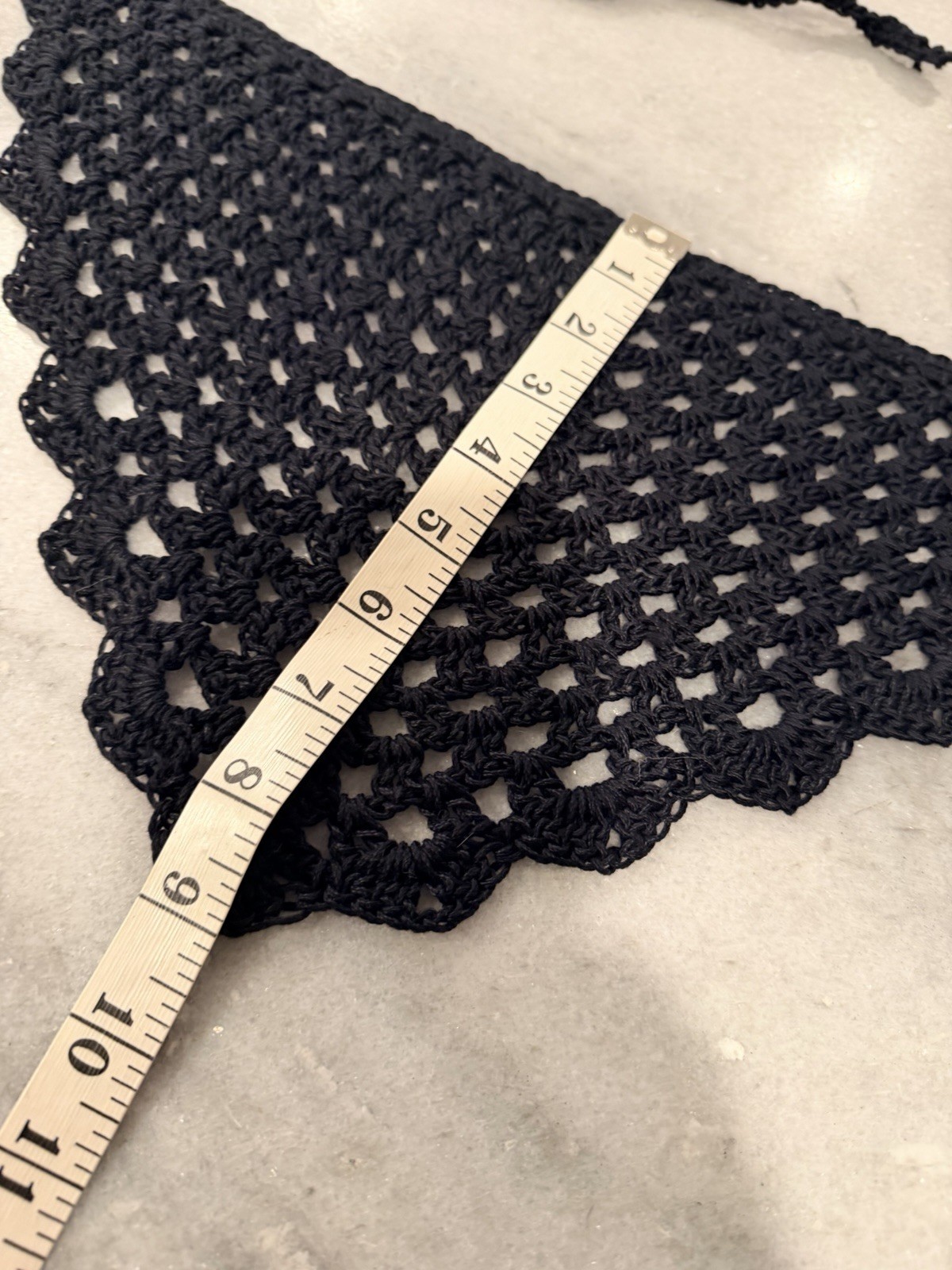 Handmade Crochet Bandana Head Scarf Cotton Boho Triangle Wrap Fest Cottagecore