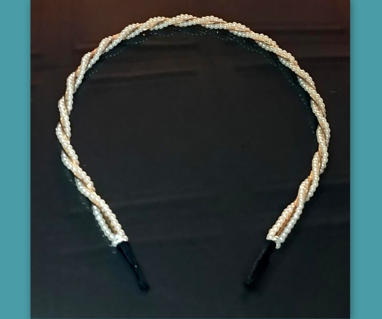 Thin Pearl Headband Beaded Elegant Gold Hair Accessory wedding flower girl gift