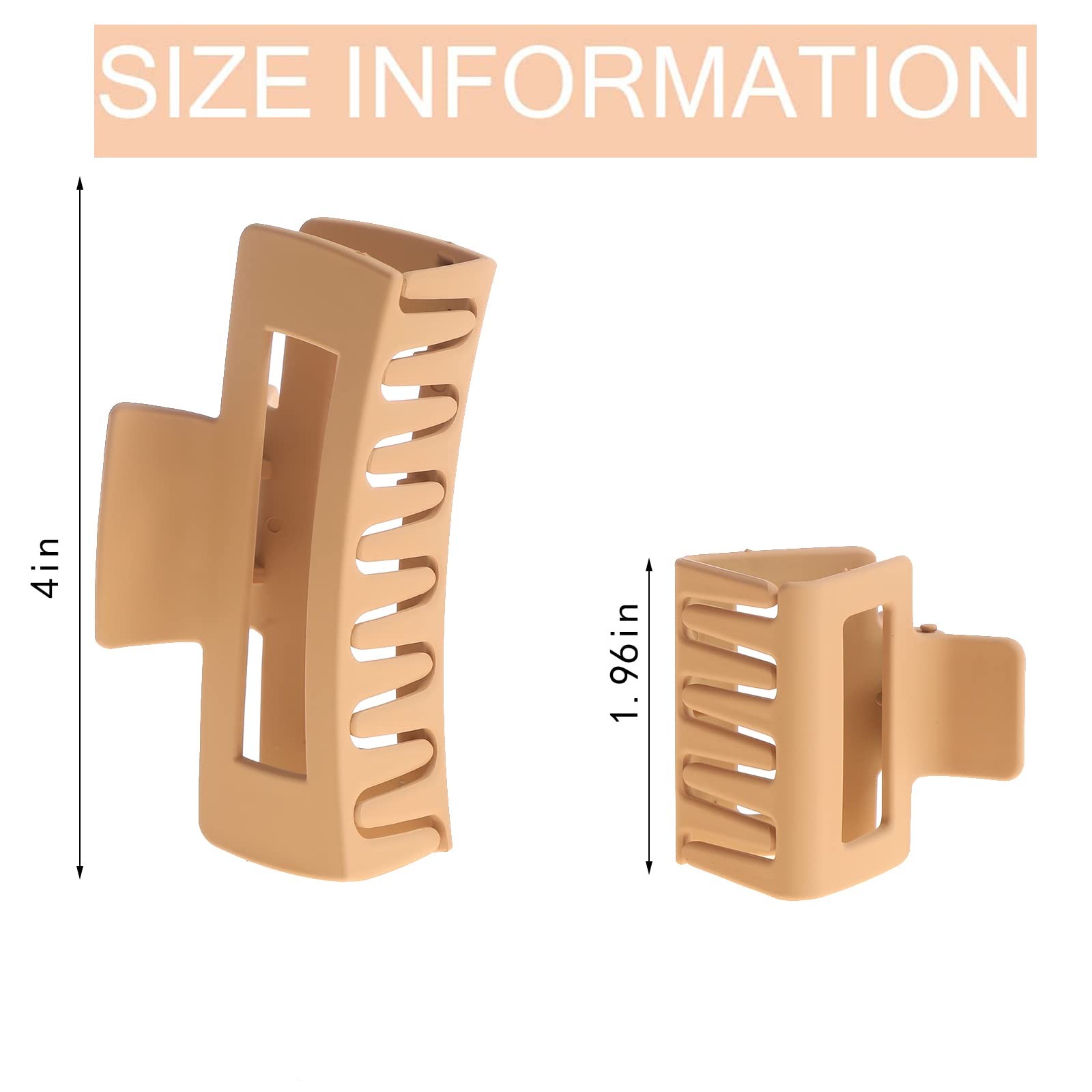 Alemaky 12 Pack Square Claw Clips, Big 12 Count (Pack of 1), Mixed Neutral