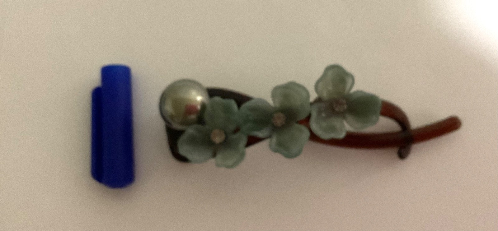 Floral green/brown hair clip great for any occasion great stocking stuffer. H-NN