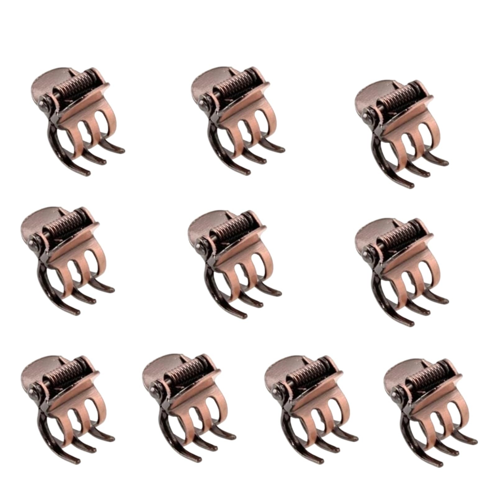 10PCS Mini Metal Hair Claw Clips for Women,Mini 10 Count (Pack of 1), Bronze