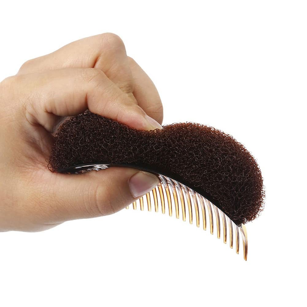 2Pcs Bump It Up Volume Hair Base Inserts 10.5cm x 6.5cm/4” x 2.6”, Brown