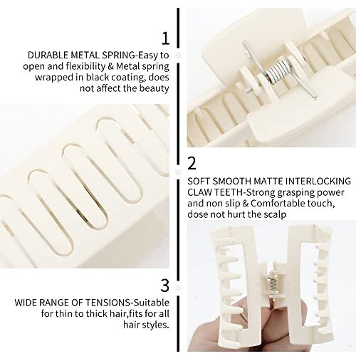 5 Pack Hair Clips Cute Claw Clips for Thick Hair 5 Count (Pack of 1) White