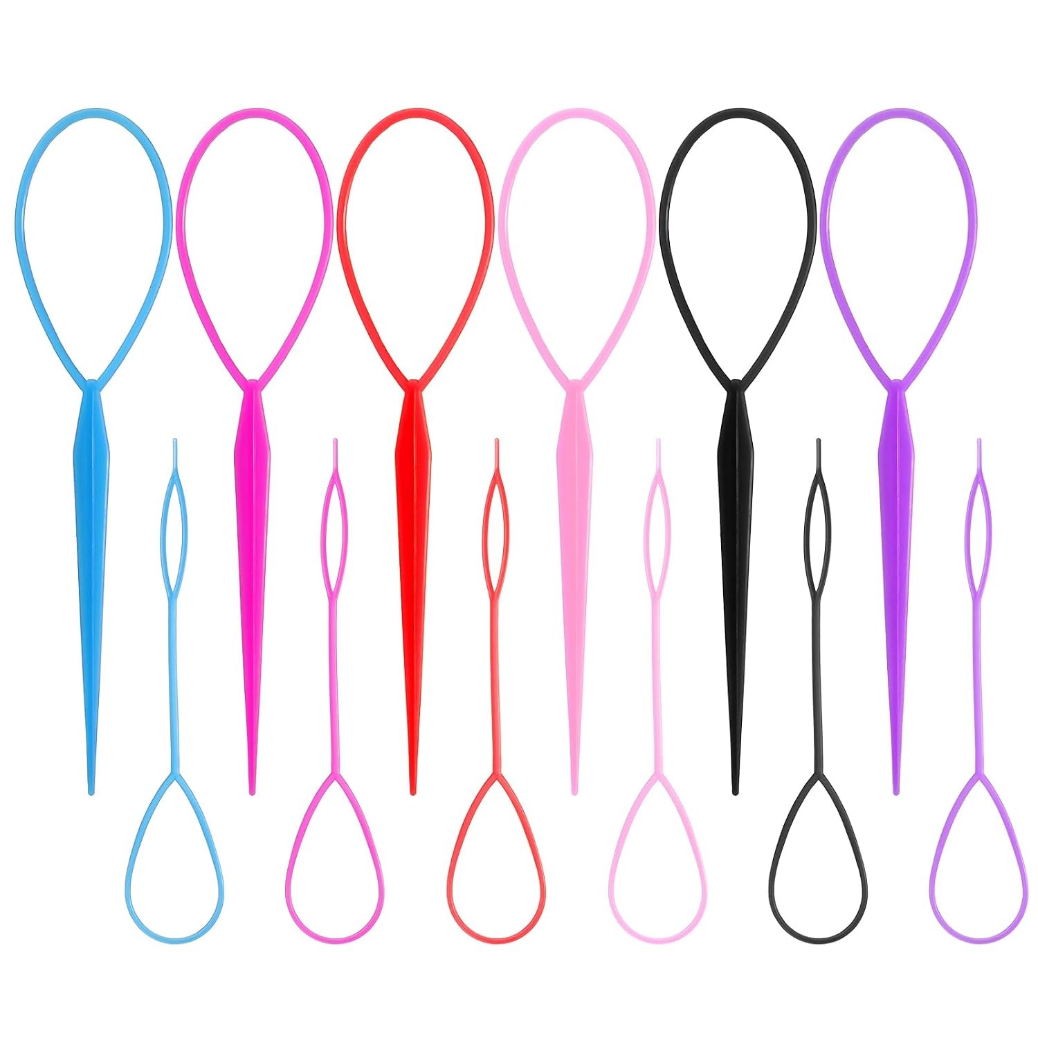 24 Pcs Topsy Tail Hair Tool Set Hair Loop Styling Tool Ponytail Pull Through