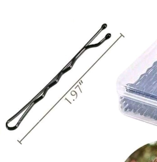 10PCS 1.97 Inches/4.7cm Hair Pins, Wave Black Bobby Pin, Hair Solid Bobby Pins