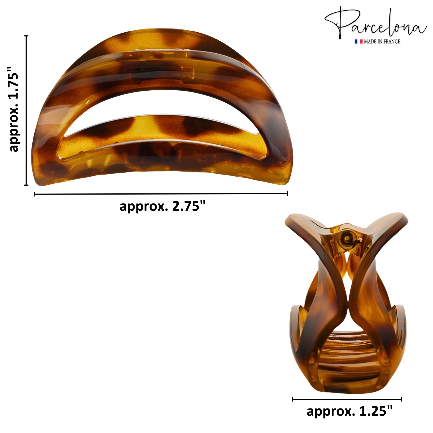 Parcelona French Vrille 2 3/4″ Small Shell Jaw Hair Claw Clip for Women