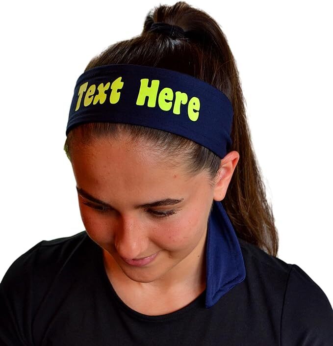 Design Your Own Tie Back Headband with Custom VINYL Text – Quantity Discounts