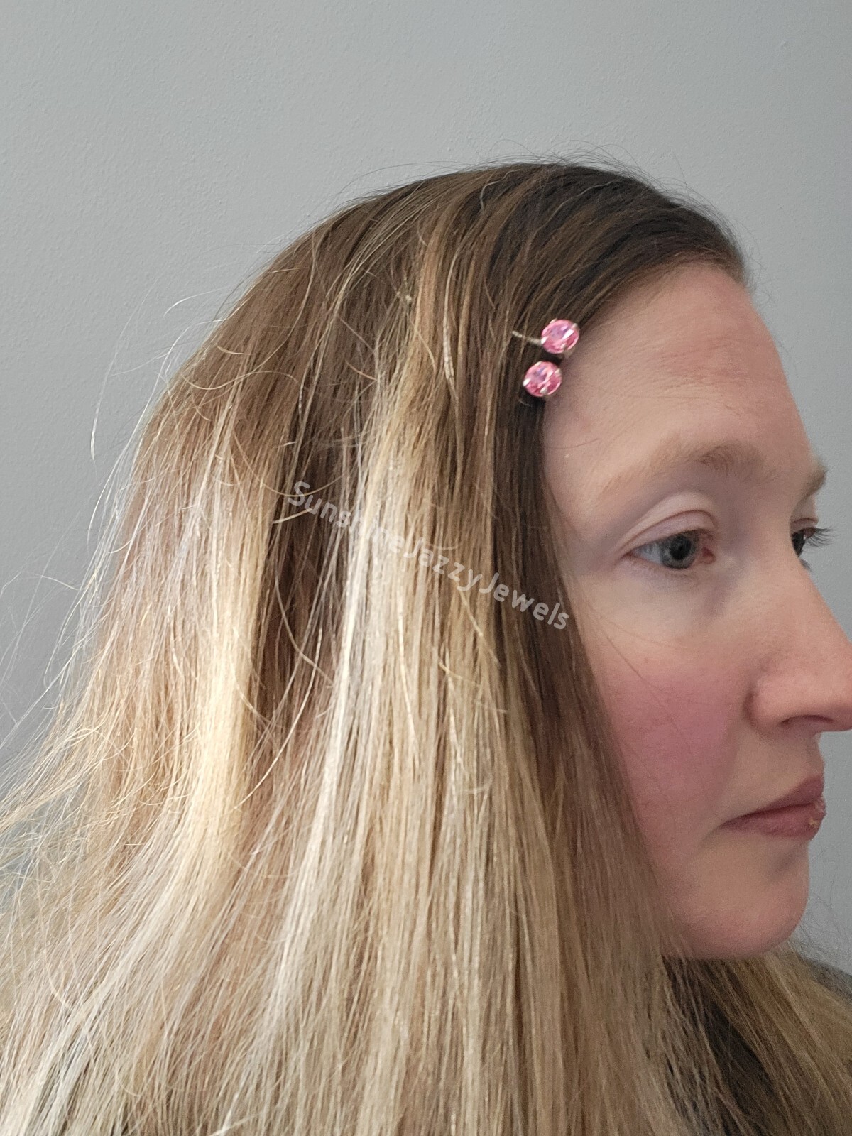 Handmade 2pc Hair/ Bobby Pins w/ Swarovski Crystal Montana Blue Chaton Stones