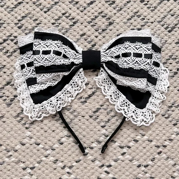 NEW Rococo Classic Lolita Lace Ribbon Large Bow Headband
