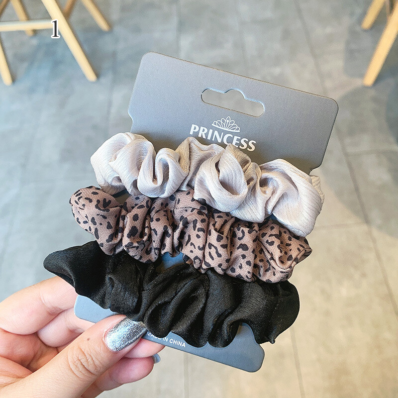 3pcs/Set Satin Silk Scrunchies Hair Bands Scrunchy Ropes Ties Ponytail Holder