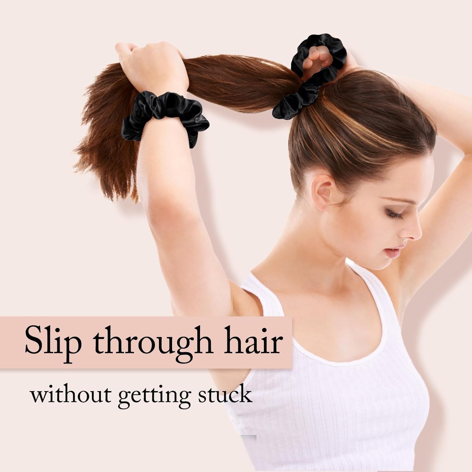 Silk Hair Ties Scrunchies 100% Mulberry Silk for Hair Sleep Frizz Breakage