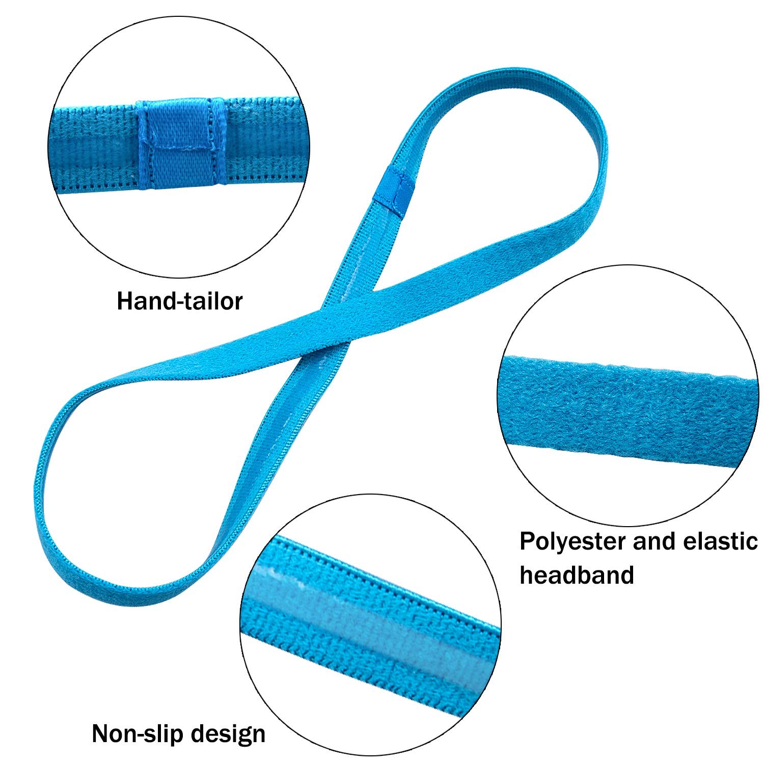 20 Pieces Elastic Headbands Non Slip Sport Headband Colorful Hair Bands Workout