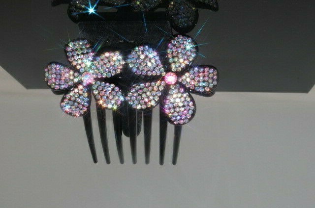 1 New Gorgeous Hair Comb W Shinny Crystals Hair Jewelry Accessories US Seller