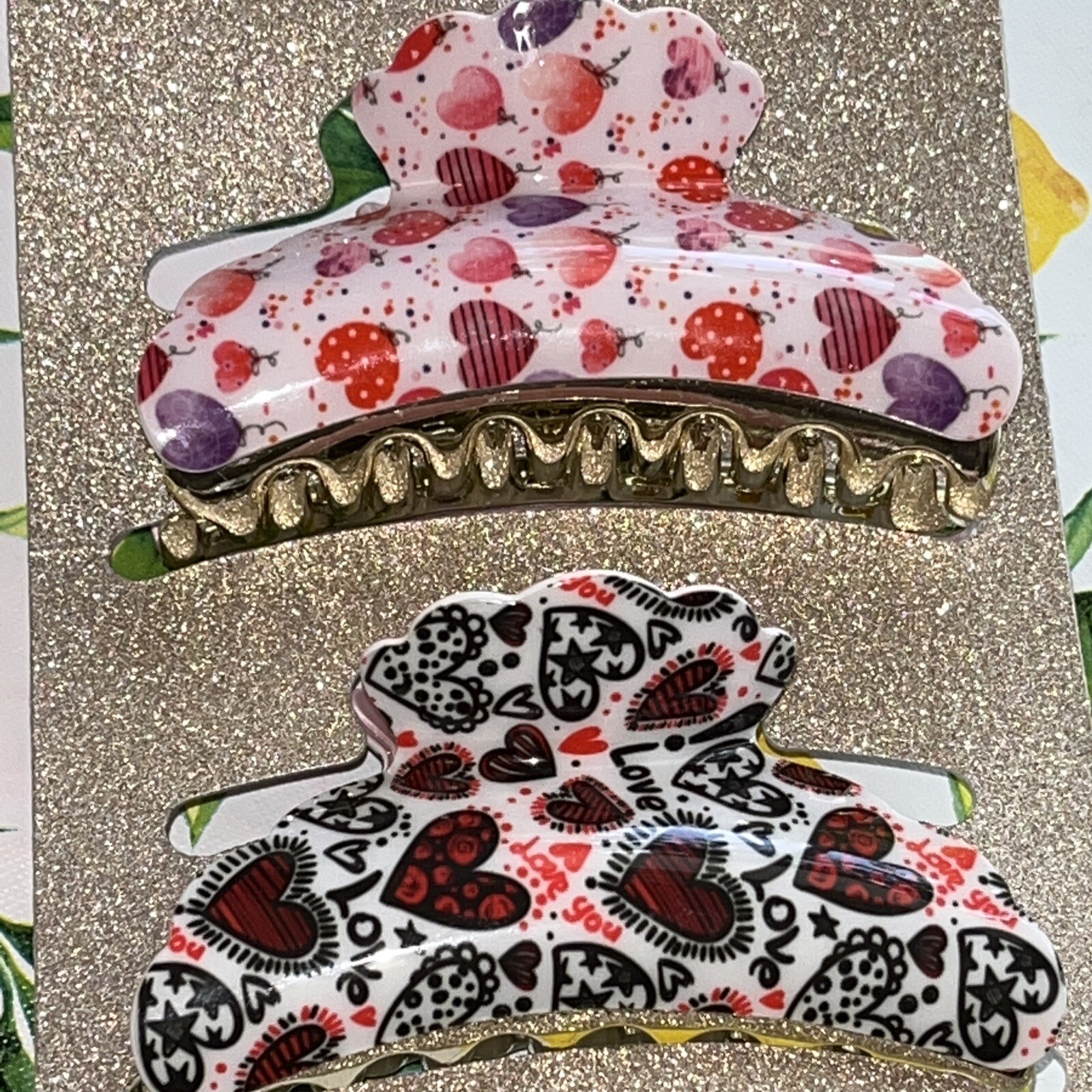 NATASHA HAIR CLIPS HEARTS -Lead Compliant- 👀 😍 New Set of 2