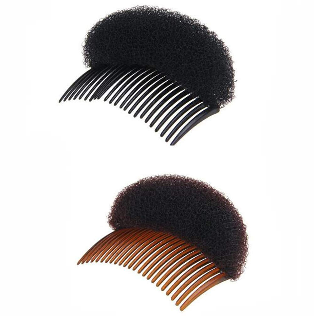 2Pcs Charming Bump It up Volume Inserts Hair Comb Hair Stick Bun Maker Tool Do B
