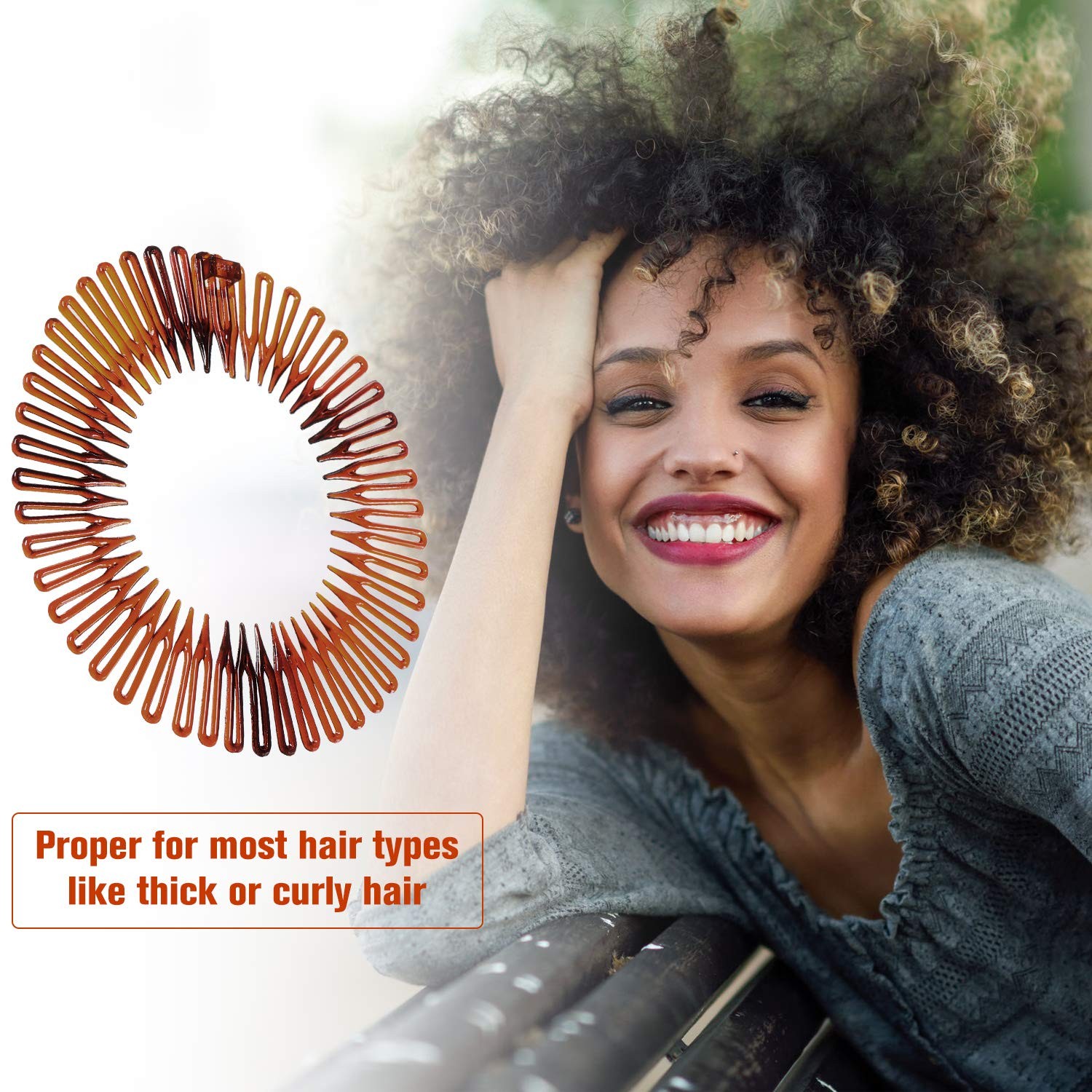 9 Pieces Full Circular Stretch Comb Flexible Plastic Circle Comb Stretch Hair
