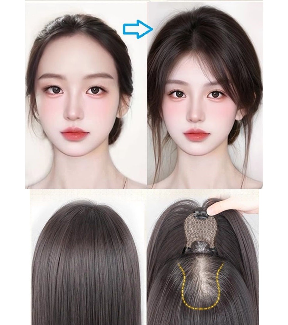 3×4.3″Seamless U shape Lace Hair Topper Clip in 10″-100% Human Hair Version