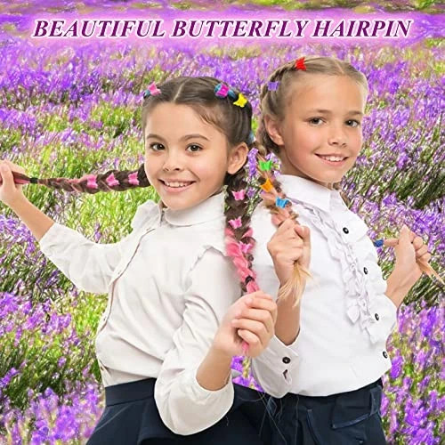 Hair Clip, 100 Pcs Butterfly Hair Clips for Girls, Pastel, Rainbow, Mini Hair