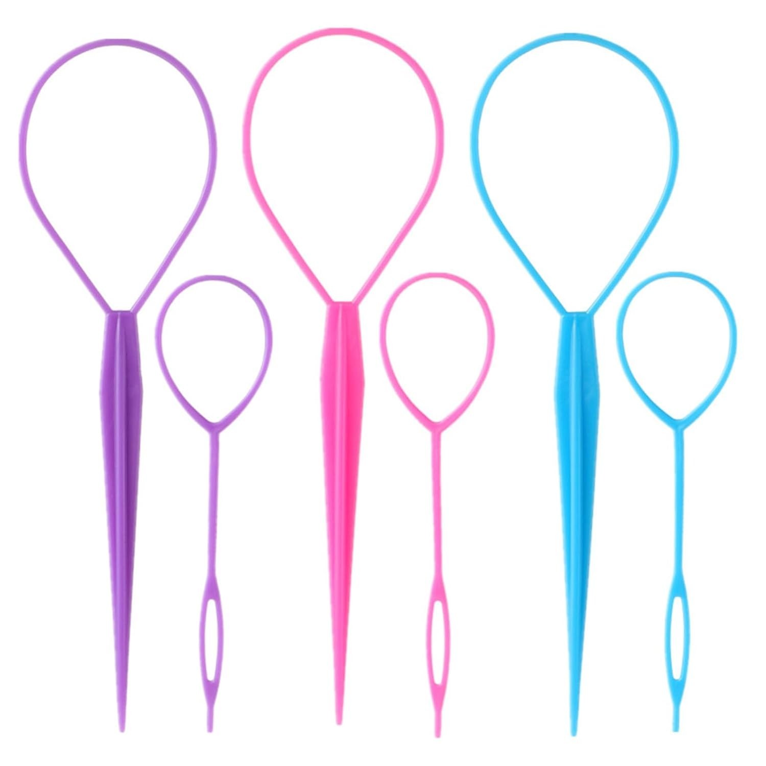 6pcs Topsy Tail and Hair Loop Styling Tool Set – Ponytail Makers, French Braid
