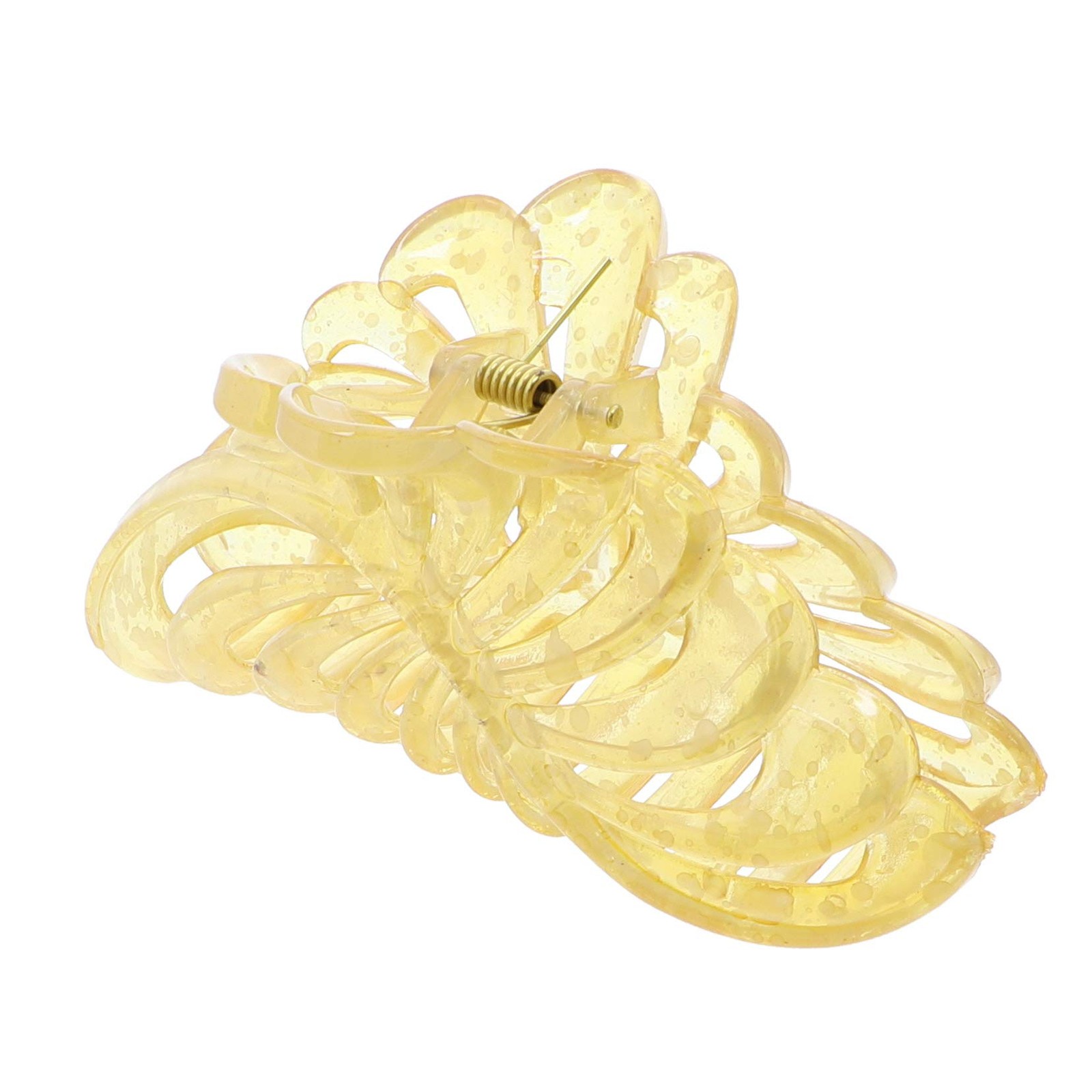 5 inch Large Jaw Clip Hair Claw with Leaf 1 Count (Pack of 1), Speckled Tan