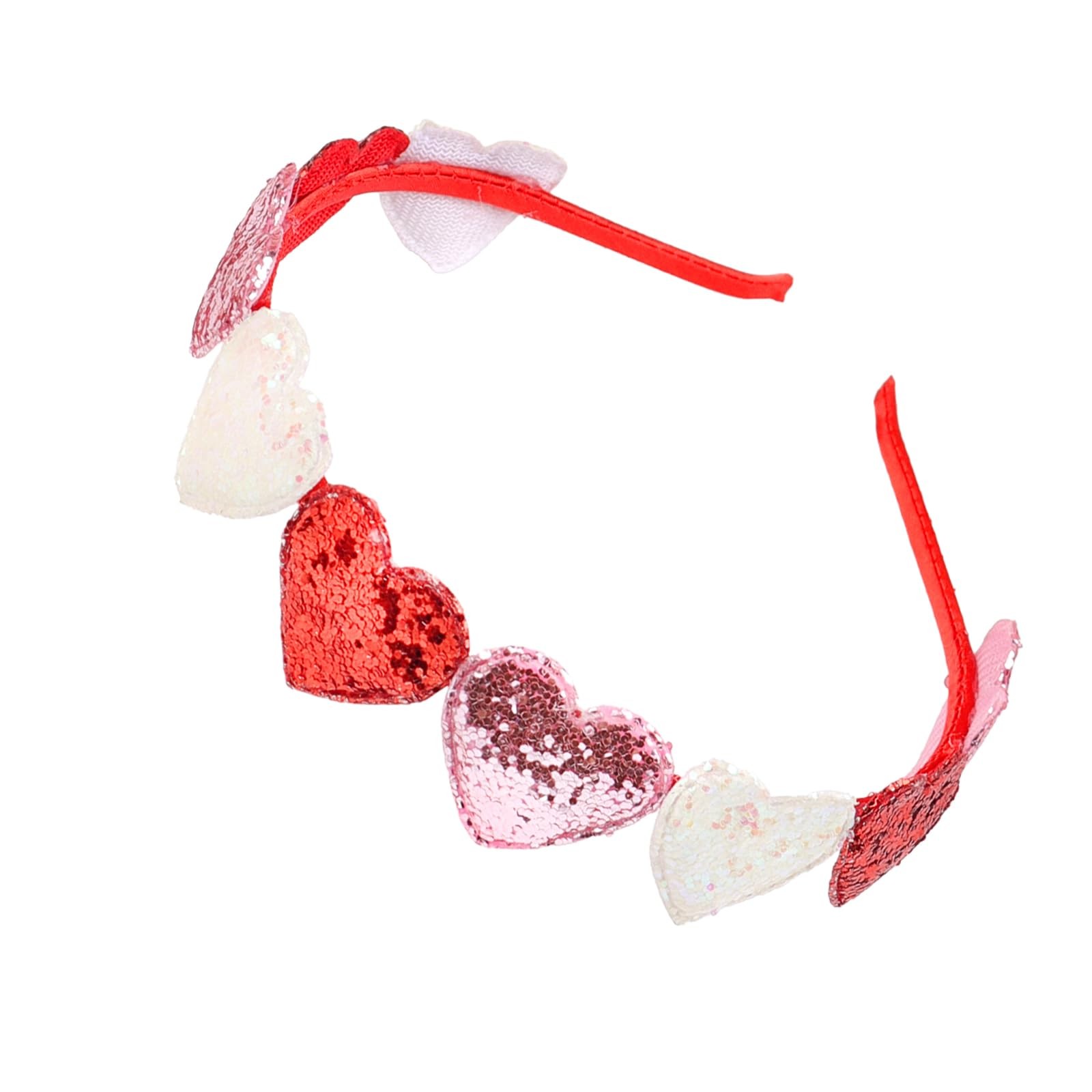 Valentines Day Glitter Hearts Headband Girls Cute Heart Headband Red Pink Cup…