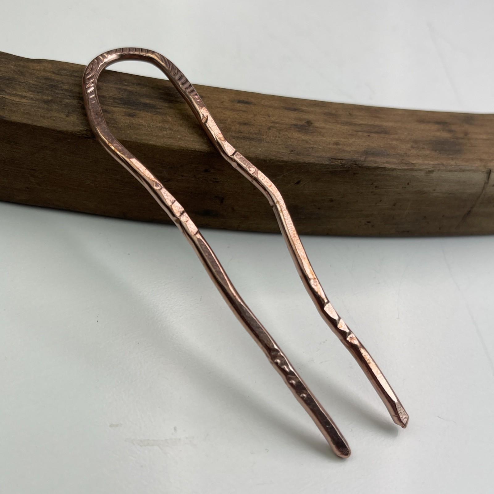 Hair Accessory, Stick, Fork, Pin, Solid Hand Hammered Copper