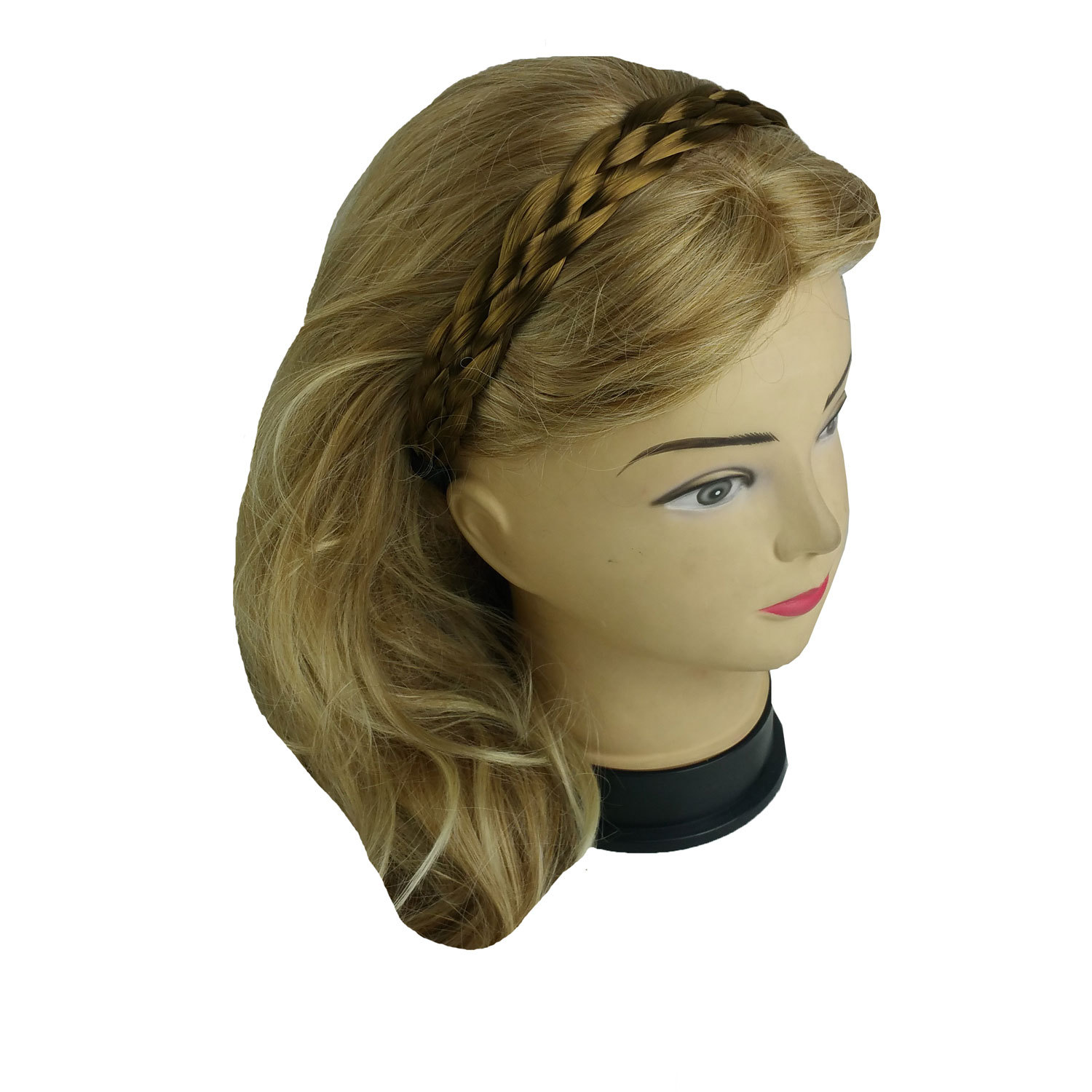 Synthetic Hair Band Plaited Headband Braided with Elastic 3/4″~1″ Wide