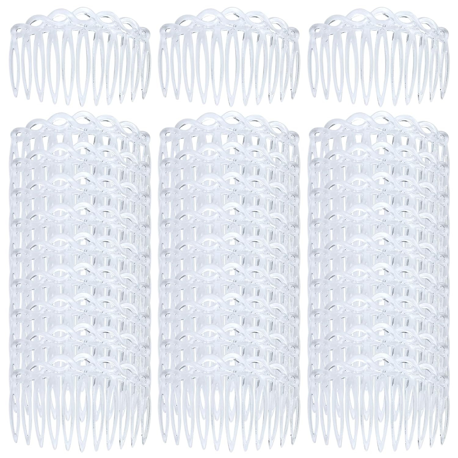 Cinaci 30 Pieces Clear White French Twist Water Wave Plastic Hair Side Combs Sli
