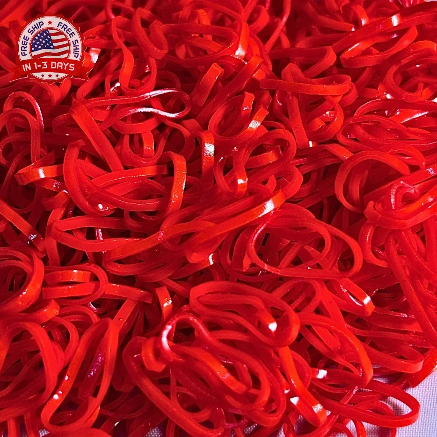500 Pack Red Rubber Bands for Hair – 22mm Durable, No-Damage Elastic Hair Ties f