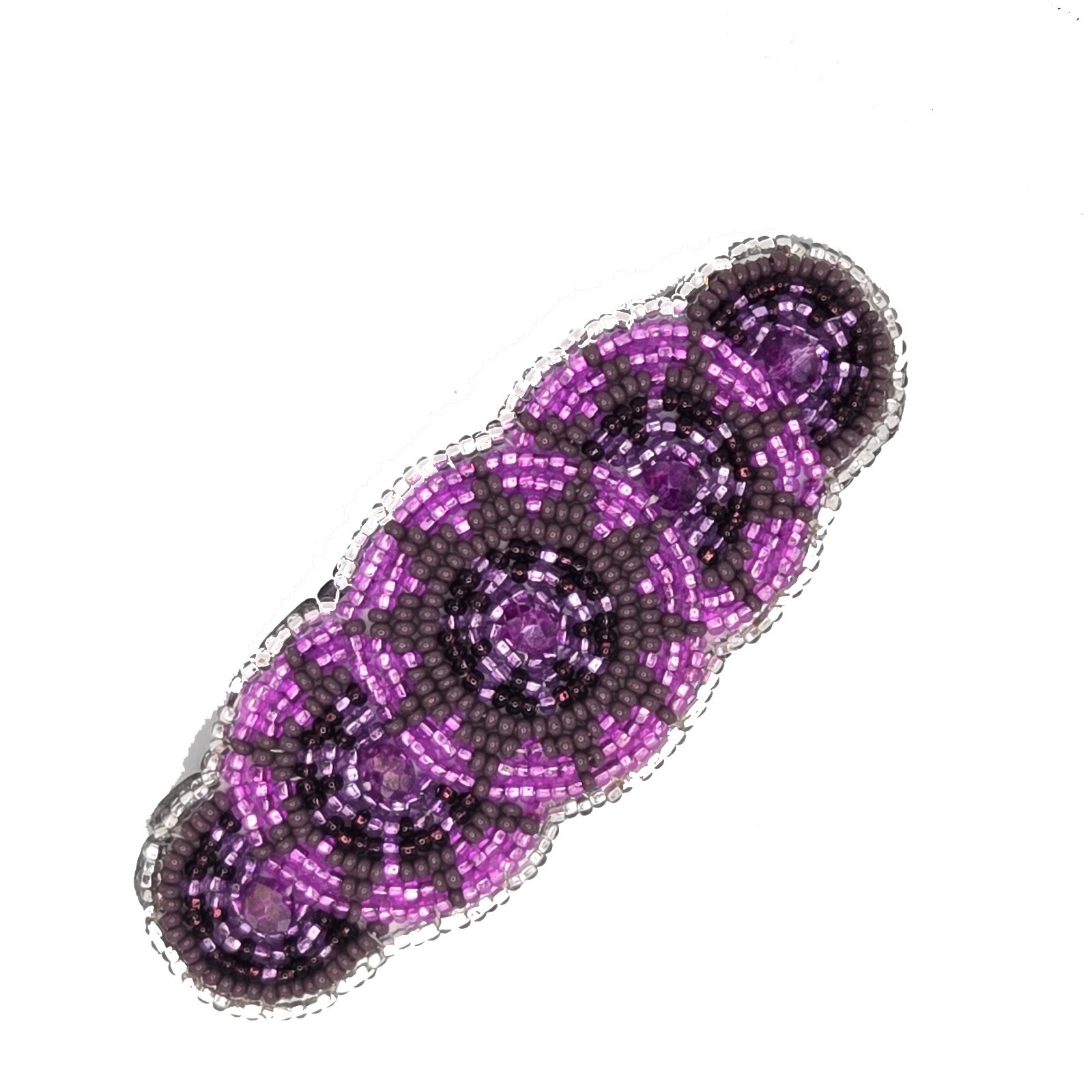 Beaded Hair Barrette Hair Clip Random Color Handmade Hair Accessory Oval Shape
