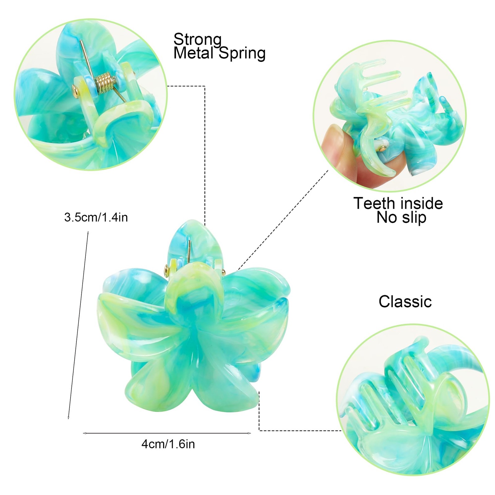 10 Pcs Flower Hair Claw Clips for Women – Small 5 Count (Pack of 2), Clourful