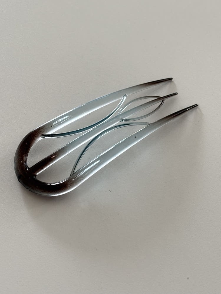 Korean Two-Prong Fork Hairpin – Tortoiseshell Resin Hair Stick, Bi-nyeo Style
